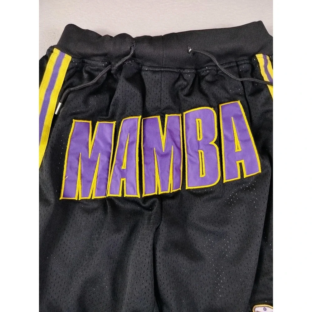 Just Don Mamba Shorts‎ Mens Large Black Basketball Mesh Snake Logo Athletic